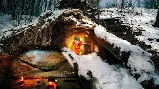 Thumbnail: I Built a Secret Earth Shelter for Survival Under a Massive Fallen Tree Root | Solo Bushcraft