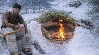 Thumbnail: Winter Survival Shelter Under a Fallen Tree