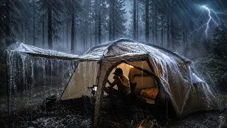 Thumbnail: PEACEFUL FOREST CAMPING IN HEAVY RAIN AT NIGHT | Relaxing Rain & Thunderstorm Sounds for Sleep ASMR
