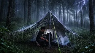 Thumbnail: CAMPING IN A NON-STOP RAINSTORM | Setting Up Camp in Heavy Rain