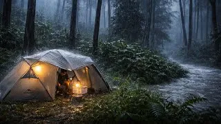 Thumbnail: SURVIVAL CAMPING IN A SEVERE STORM OVERNIGHT | Small Tent with Rain and Thunder Sounds for Sleep