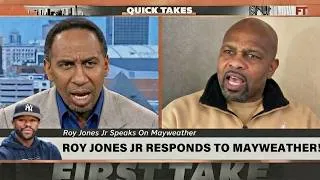 Thumbnail: “HE’S NOT GOOD!”Jones Jr. Blasts Mayweather’s Style — Stephen A. Smith Stunned!