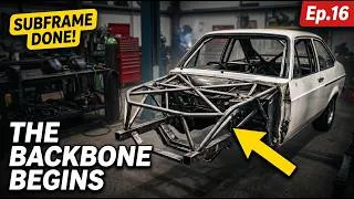 Thumbnail: The Backbone Begins! Mustang Subframe Mods Complete | MK2 Escort Restomod SEMA Build