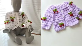 Thumbnail: Crochet #115 How to crochet " Cherry on top " baby cardigan