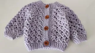 Thumbnail: Crochet #111 How to crochet textured Aran baby sweater