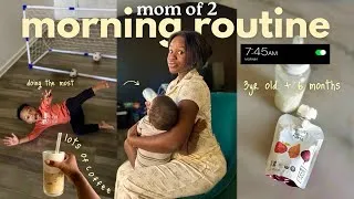Thumbnail: an entire *unfiltered* morning routine with a BABY AND TODDLER