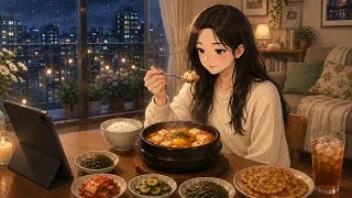 Thumbnail: A Cozy Rainy Evening in My Apartment 🌧️| Grocery Shopping, Cooking & Enjoying the Rain | Ghibli ASMR