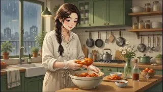 Thumbnail: A Rainy Day in a Cozy Apartment 🌧️Cooking, Relaxing, Skincare & Sleep Routine | Ghibli style ASMR