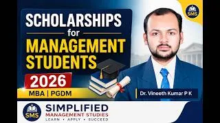 Thumbnail: MBA Scholarships 2026 | Best Scholarships for Management Students in India | Apply Now