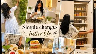 Thumbnail:     A Peaceful Life Starts with Small Changes 🌿lifestyle 🌟Protein rich Meals🥘self care 🍁Garden Tour🌻