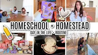 Thumbnail: DAY IN THE LIFE OF A MOM OF 3 HOMESCHOOLING + HOMESTEADING // MORNING ROUTINE OF A MOM 2024