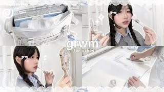 Thumbnail: GRWM for school🐰📓: korean inspired “glow up” makeup look + back to school beauty tips 🪄flower knows