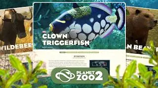 Thumbnail: Triggerfish, Beaver, Pangolin & More! 🐟🌿 Planet Zoo 2 Zoopedia Update #10