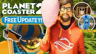 Thumbnail: Queue Wait Times, Cotton Candy, & Flume Cameras!  🎢 Planet Coaster 2 Free Update 11