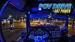 Thumbnail: POV Night Drive ASMR | CAT 3406B Straight Pipe Kenworth W900L Hauling an Old City Bus