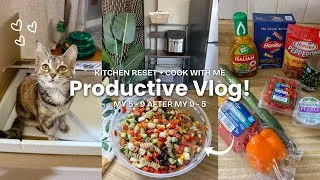 Thumbnail: 5-9 After My 9-5  | Kitchen Reset, Cook With Me, and Meal Prep