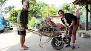 Thumbnail: The girl repairs and restores a broken mini motorbike for her neighbor.
