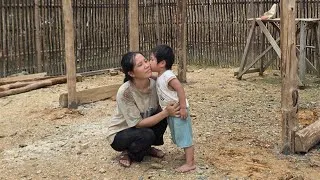 Thumbnail: The impoverished and arduous life of a poor mother -caring for young children and building a kitchen