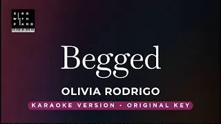 Thumbnail: Begged - Olivia Rodrigo (Original Key Karaoke)  - Piano Instrumental Cover with Lyrics