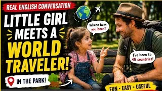 Thumbnail: Little Girl Meets a World Traveler in the Park! 🌍 | English Conversation Practice