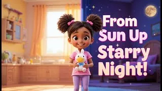 Thumbnail: From Sun Up to Starry Night! | Daily Routine Song for Kids | 3D Animated Routine Song for Kids