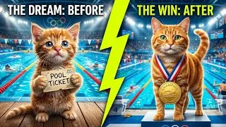 Thumbnail: You Won't Believe How This Tiny Kitten BECAME A POOL CHAMPION!  #video #cat 