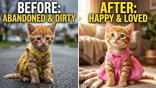 Thumbnail:  I Found A Muddy Kitten Crying On The Road – Heartwarming Rescue Transformation #catstory 