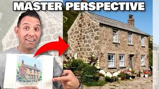 Thumbnail: Rustic Stone Cottage in 2-Point Perspective | Loose & Accurate Urban Sketching