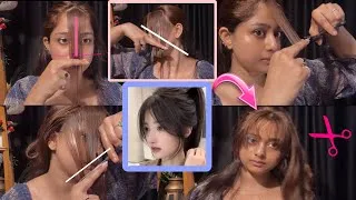 Thumbnail: Cut your own Korean Bangs korean hair cut for girl at home | how to cut korean hair cutting at home