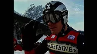 Thumbnail: Garmisch Partenkirchen: Die Kandahar Abfahrt von Michael Walchhofer aus Österreich - 2006-01-28