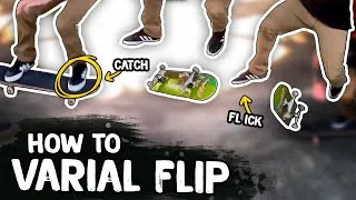 Thumbnail: How to Varial Kickflip - Skateboard Tricks Tutorial (Slow Motion)
