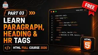 Thumbnail: The HTML Tags Every Beginner Gets Wrong | Paragraph, Heading & HR