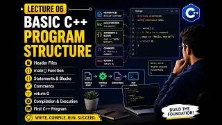 Thumbnail: Lecture 06 | Basic C++ Program Structure | Header File | main() | Comments | Compilation & Execution