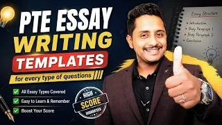 Thumbnail: This PTE Essay Template Can Get You 90+ | Every Essay Type Covered 🚀