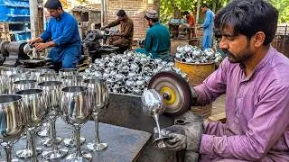 Thumbnail: Wine in Shine! Metal Around Sheets Turned into Glory Wine Glasses