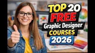 Thumbnail: Top 20 FREE Graphic Designer Courses 2026 | BEST FREE Graphic Design Courses! | Learn Graphic Design