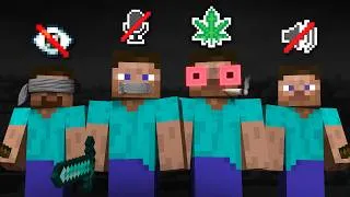 Thumbnail: Minecraft but we're STONED, Blind, Deaf & Mute