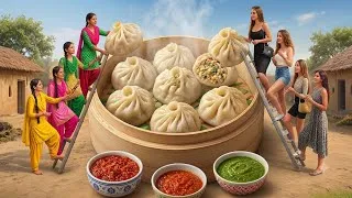 Thumbnail: World's Biggest Momos? 🥟 | Pahad Jitna Giant Momo Aur Pura Gaon Hairan! #giantmomo