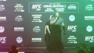 Thumbnail: Kamaru Usman vs. Jorge Masvidal II Face Off | UFC 261 Press Conference