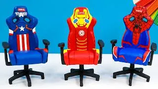 Thumbnail: Making Chair Superheroes Spider-man, Ironman, Captain America with Polymer Clay 🕷️ Clay Speed Build