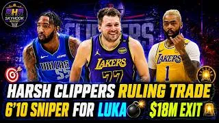 Thumbnail: LAKERS BREAKING NEWS  🚨 HARSH CLIPPERS RULING TRADE 🎯 6'10 SNIPER FOR LUKA 💣 $18M EXIT 🚨