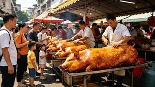 Thumbnail: Guangdong, China Traditional Market! Roast Pork, Cantonese Food & Live Crocodiles