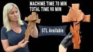Thumbnail: Is This the Easiest Way to Carve a Cross? | CNC Woodworking