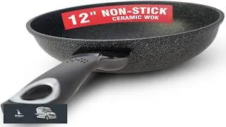 Thumbnail: HOME N KITCHENWARE Nonstick Ceramic Wok Frying Pan Premium 9 Layered Cookware