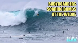 Thumbnail: Bodyboarders Dropping In Bombs At The Wedge - 4K RAW SLAW