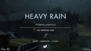 Thumbnail: Heavy Rain With Thunder | No Ads | Relaxing Rain Sounds For Sleeping