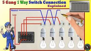Thumbnail: 5 Gang Switch Connection / How to Wire Five Gang Light Switch / 5 Gang 1 Way Switch / Explained