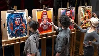 Thumbnail: 4 Pro Artists vs. Painting ONLY with Their Fingers