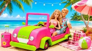 Thumbnail: 🏖️💖 Our Dolls' Dream Beach Vacation! DIY Pink Car, Cozy Picnic & Summer Fun!