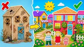 Thumbnail: 🏘️✨ We Fixed the CUTEST Paper Town Ever! Amazing DIY Makeover Book